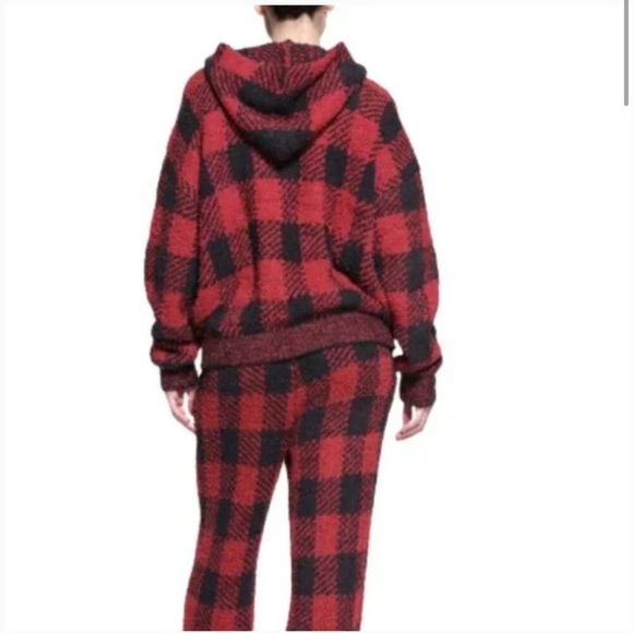 Skims Set  NWT Cozy Brick Buffalo Check Textured Hoodie & Jogger Set - Picture 16 of 16